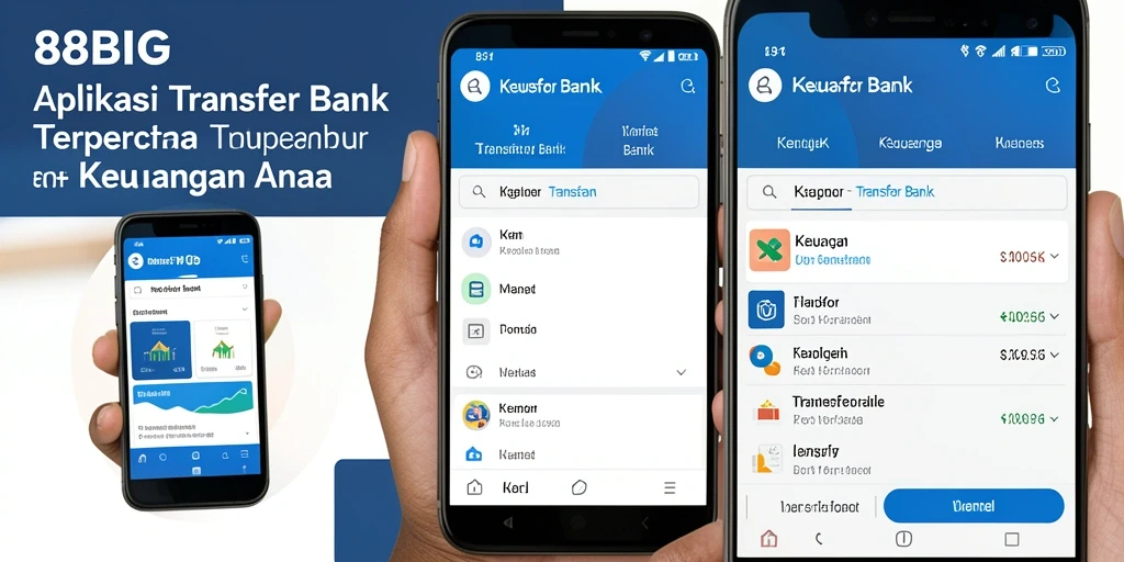 Tampilan antarmuka pengguna dari aplikasi Transfer Bank 88BIG yang sederhana dan mudah digunakan.