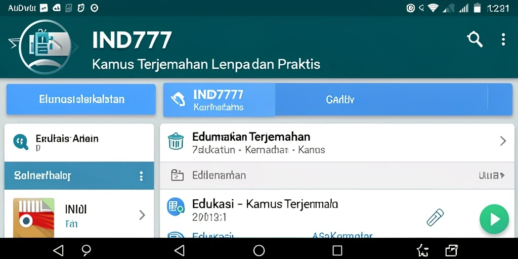 Antarmuka aplikasi Kamus Terjemahan yang sederhana dan mudah digunakan.