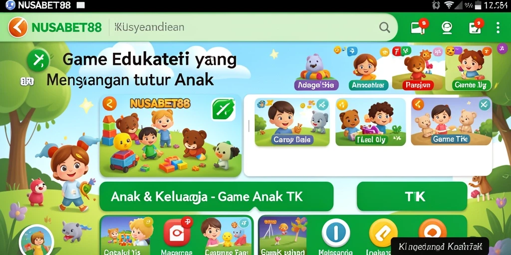 Antarmuka NUSABET88 yang ramah anak dengan permainan edukatif.