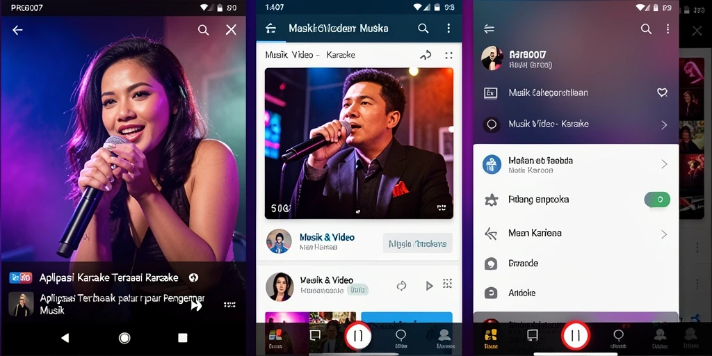 Screenshot antarmuka PRG007 menunjukkan fitur Karaoke yang menarik dan interaktif.