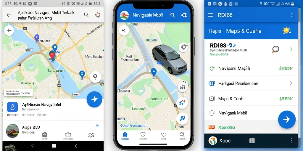 Tampilan antarmuka RDI88 yang intuitif untuk navigasi mobil.