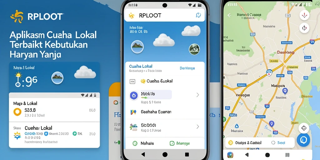 Tampilan antarmuka pengguna aplikasi RPLOOT untuk informasi cuaca lokal.