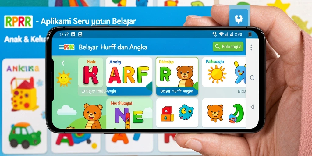 Tampilan antarmuka RPRR dengan permainan edukatif yang ceria dan menarik.