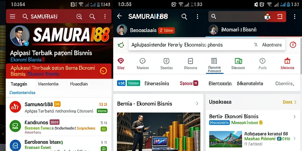 Tampilan antarmuka aplikasi SAMURAI88 yang modern dan informatif.