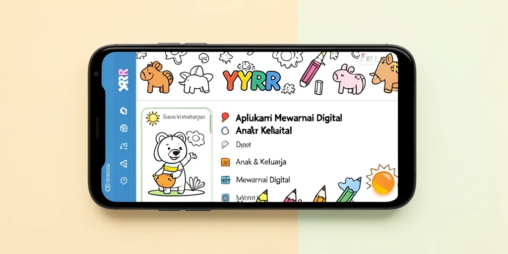 Antarmuka YYRR yang ceria dan intuitif untuk aplikasi Mewarnai Digital.