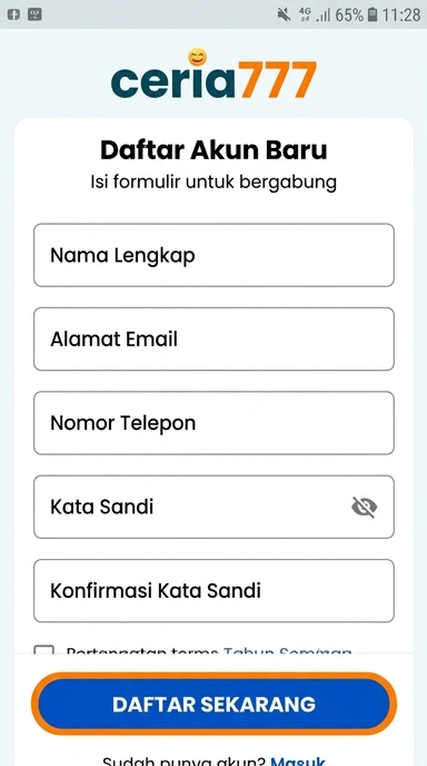 Cara Mendaftar Akun Baru di ceria777 dengan Mudah